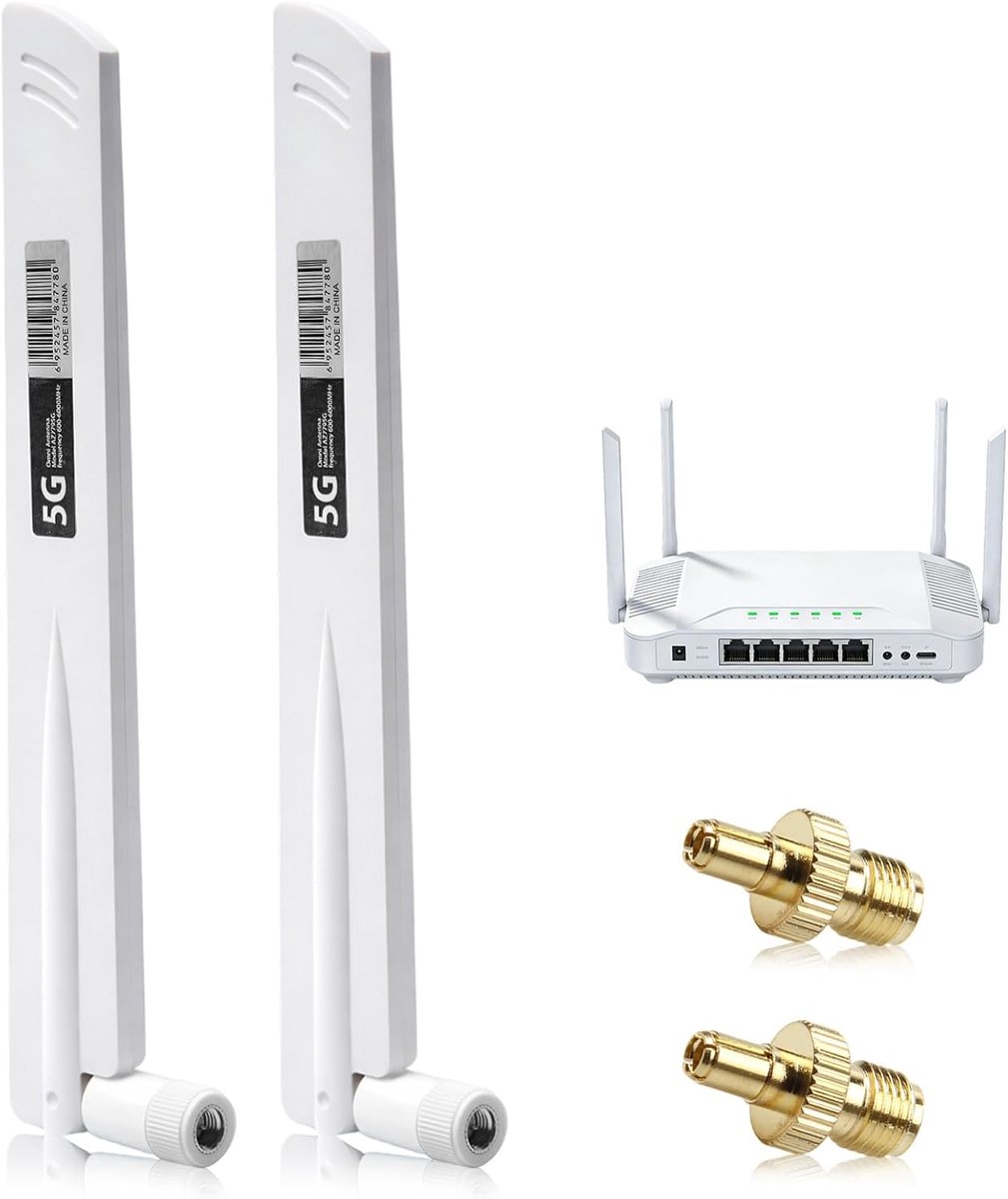 5G LTE Antenna, 18dBi RP-SMA/TS9, Omni-Directional, High Gain 600-6000MHz for Routers, Surveillance Cameras, WLAN - ShopVlot