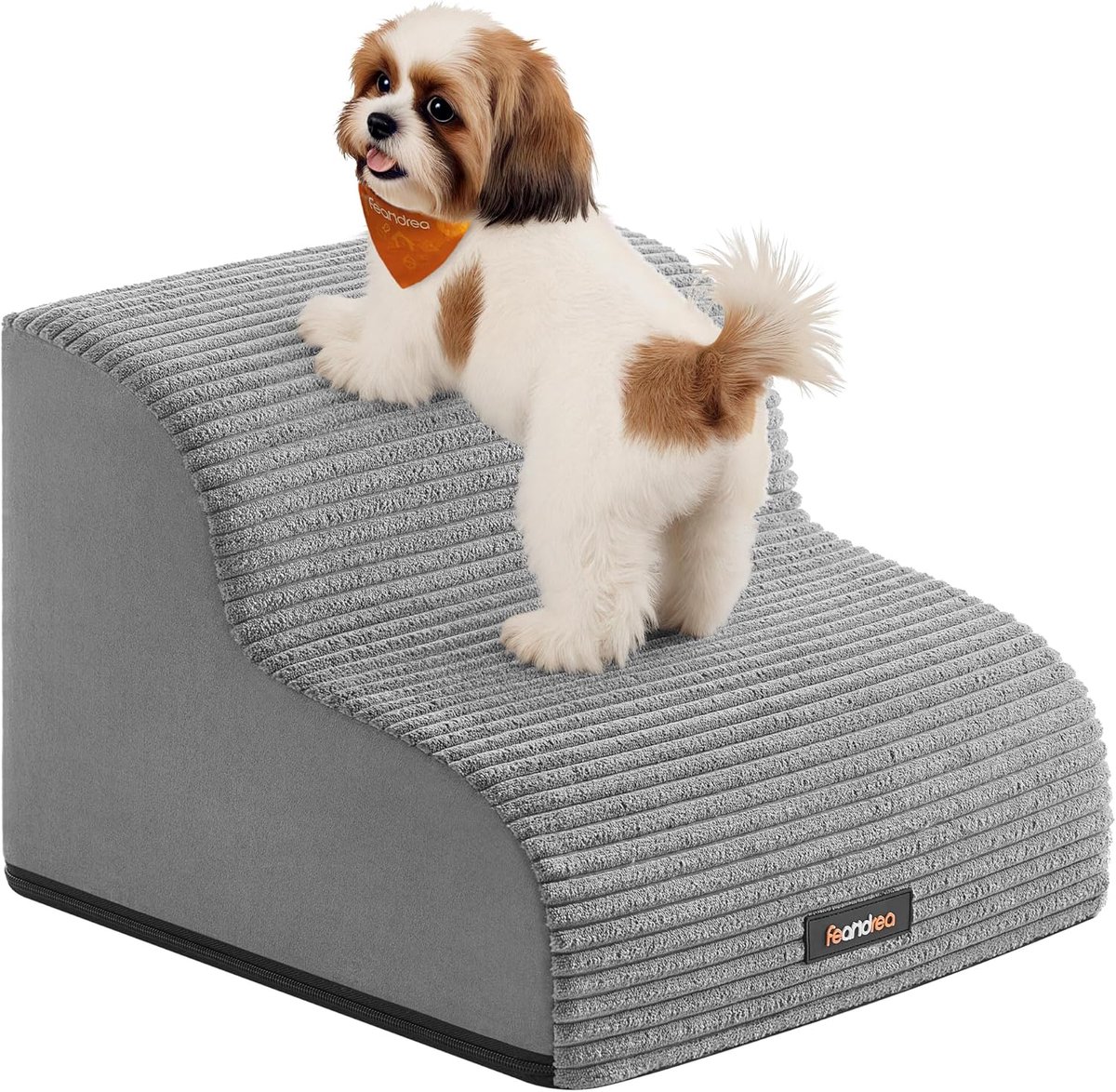 Conway Living® Hondentrap 2 Treden - Huisdiertrap voor Bank en Fauteuil - Zachte Helling - Anti-Slip & Waterdicht - 40x40x30 cm - Duifgrijs