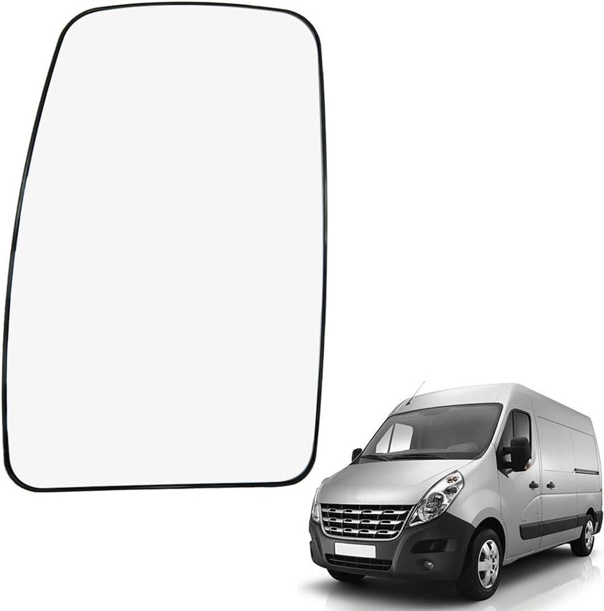 Mirror glass left, exterior mirror glass replacement mirror glass heated left compatible with Movano NV400 Master 3 - ShopVlot
