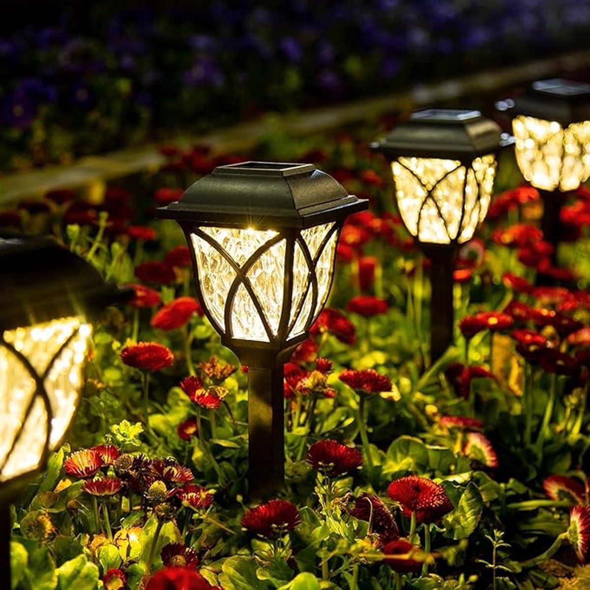 Zonne-padverlichting 6 Stuks - LED Tuinverlichting Op Zonne-Energie - Waterdichte Buitenlampen Voor Tuin, Terras En Looppad - Sfeerverlichting Warm Wit