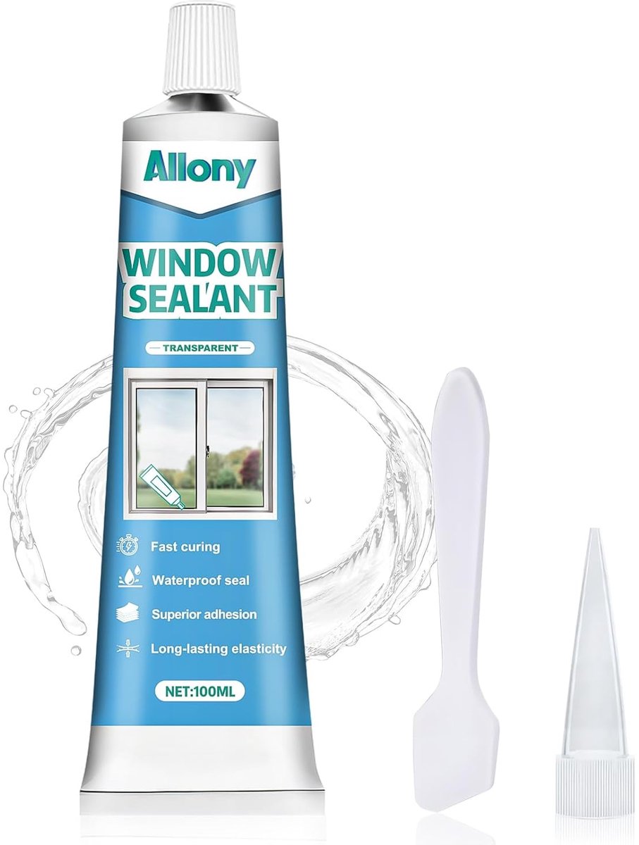 Glass adhesive, elastic silicone for glass, windows and greenhouses, 100 ml - ShopVlot