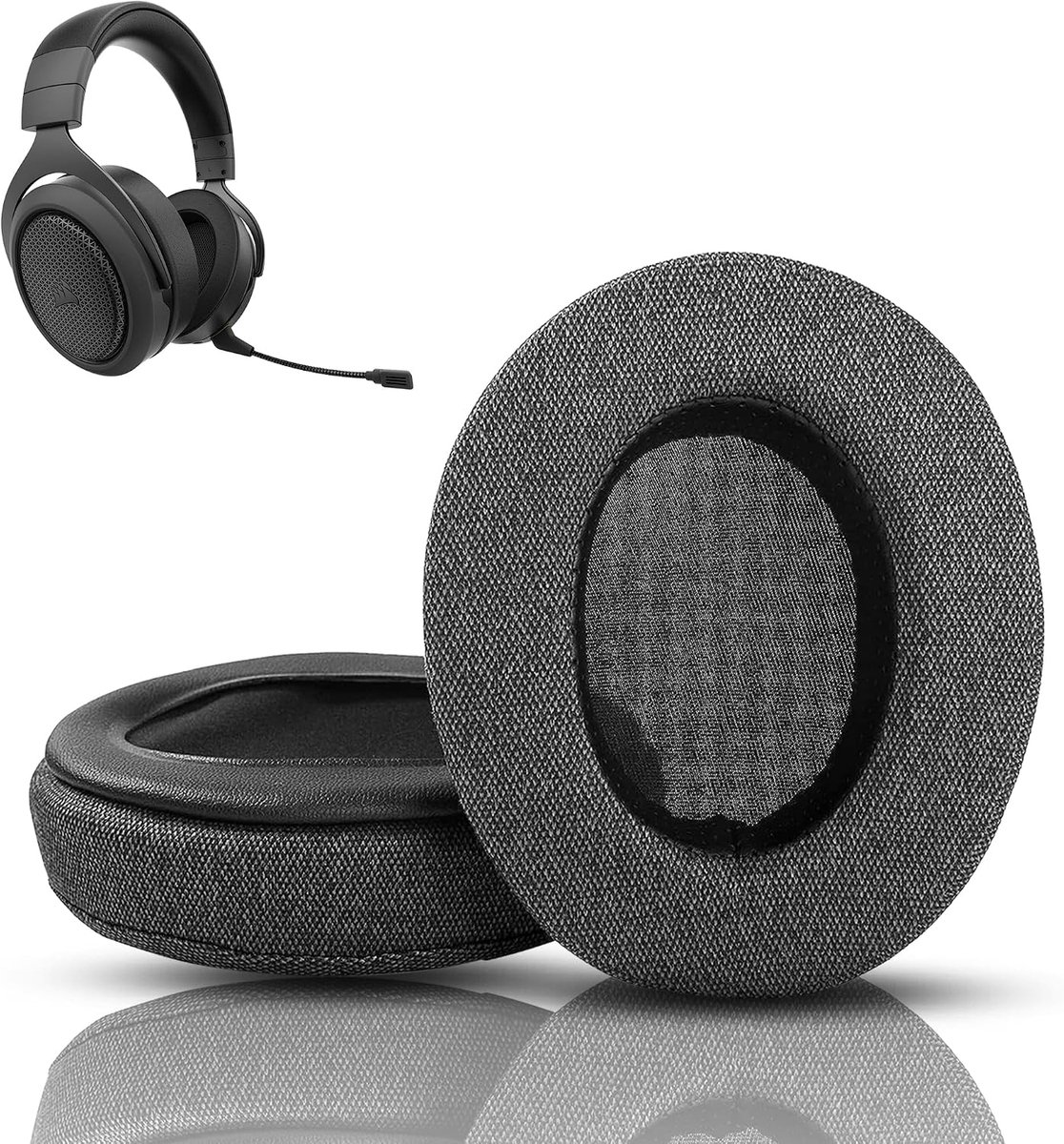 Soft Replacement Ear Pads Compatible with Corsair HS70 HS60 HS50 Pro Gaming Headphones Ear Pads Cover with Comfortable - ShopVlot