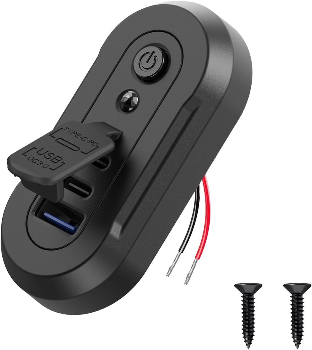 90W 3-Poorts 12V USB-stopcontact voor Wandmontage, 2x PD 36W + 18W QC3.0 Lichtgewicht Paneel voor Oppervlakte-montage - ShopVlot