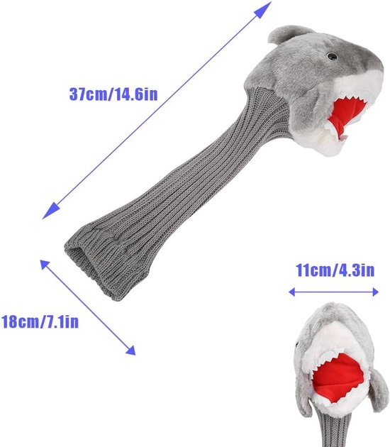 Joyzan Golf headgear, shark head driver headgear funny animal golf clubs head cover for any brand 3 and 5 wood driver - ShopVlot — afbeelding 2