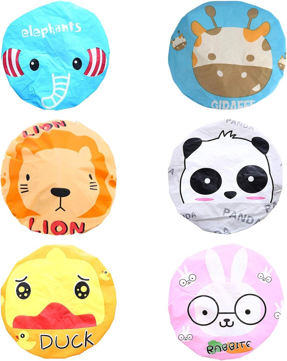 Hair Shower Cap Waterproof Plastic Elastic Band Swimming Caps Cartoon Shower Cap Animal Shower Cap Shower Cap Washable - ShopVlot