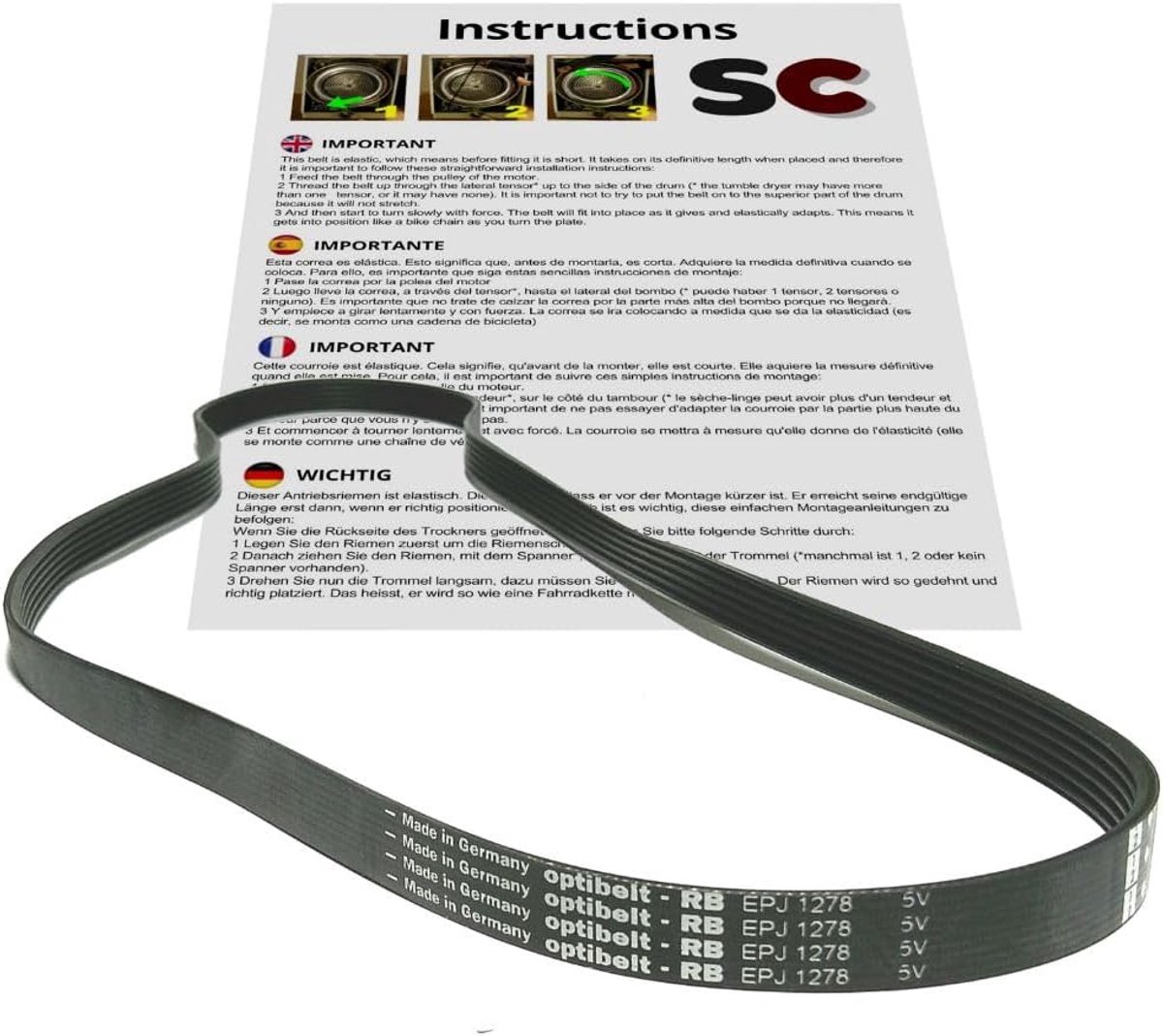 Belt for washing machine EPJ 1278 - ShopVlot