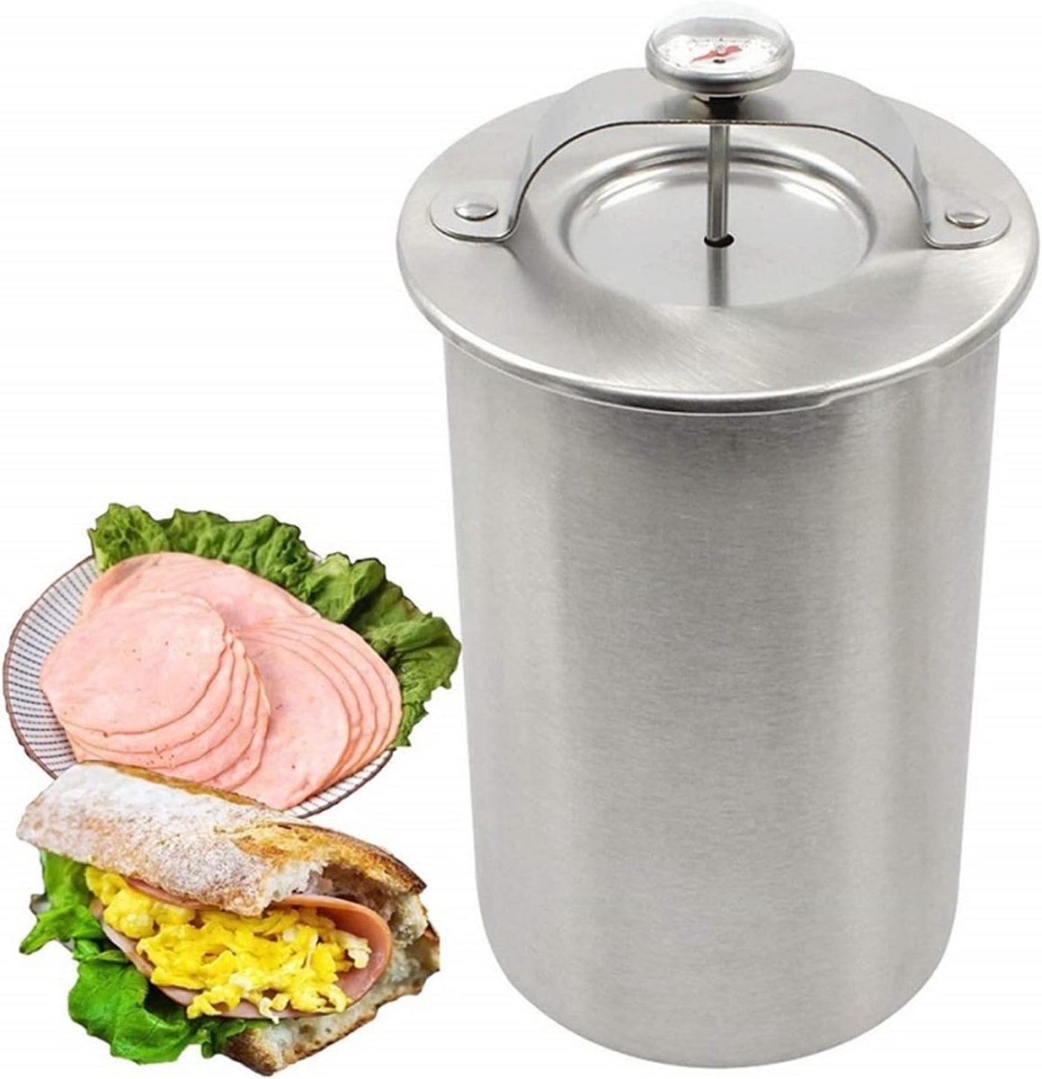 Joyeee Ham Cooker, Stainless Steel Press, Hampers, Homemade Meat Press with Meat Thermometer for Cooking, Healthy Ham - ShopVlot