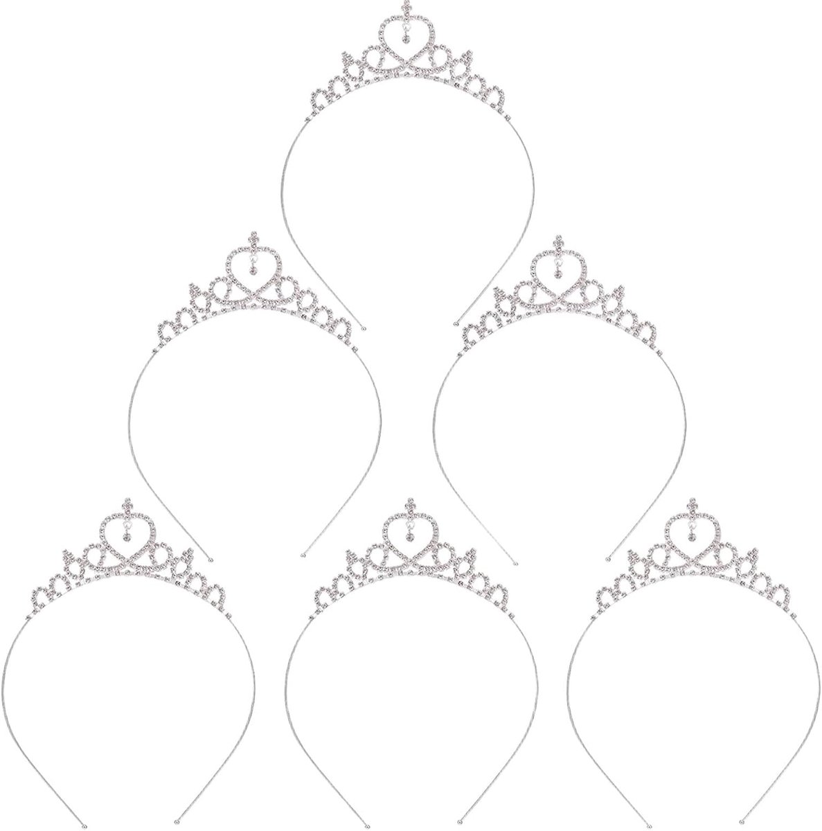 6 Pieces Rhinestone Crown for Kids, Little Princess Birthday Headband, Kids Princess Crystal Hair Accessories - ShopVlot