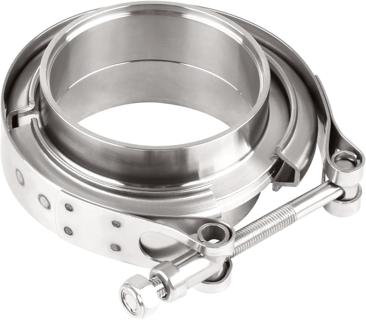 DOCAS 1 piece Ø 50.8 mm (2.0 inch) V-belt clamp + flange, full stainless steel, additional turbo hose, stainless steel - ShopVlot