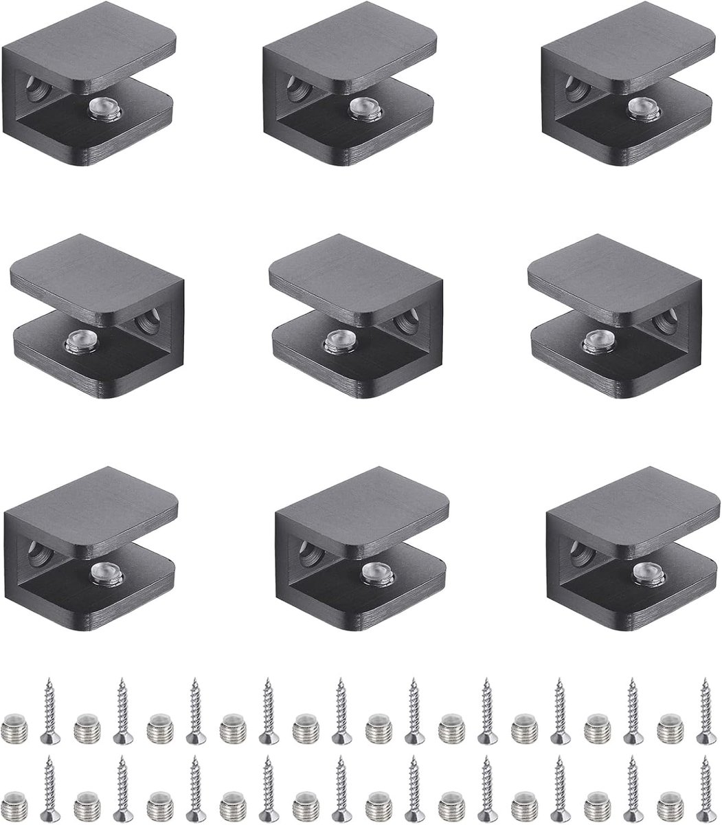12 Pcs Aluminum Alloy Glass Holder, Aluminum Alloy Glass Clamps, Glass Clamps, Stainless Steel Glass Holder, Aluminum - ShopVlot