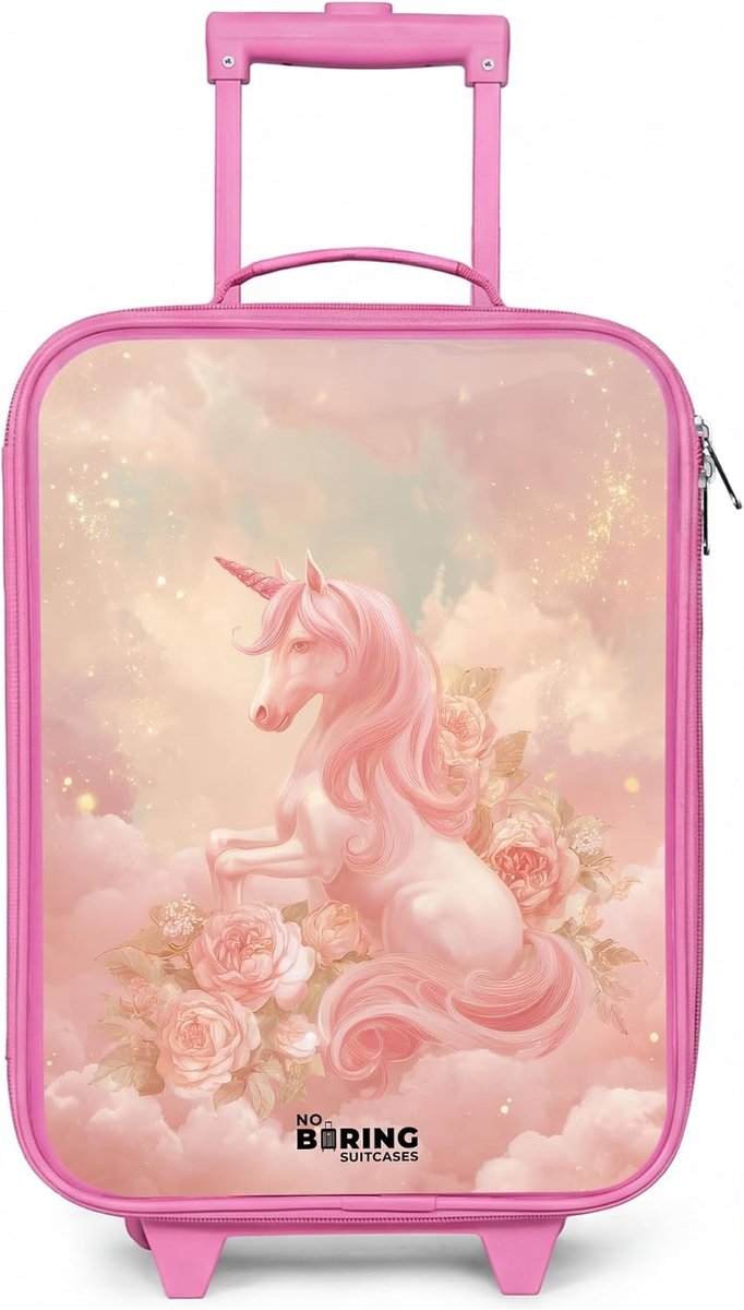 NoBoringSuitcases.com® Children's suitcase Compact 48x31x19 cm, Unicorn - Clouds, Without name - ShopVlot