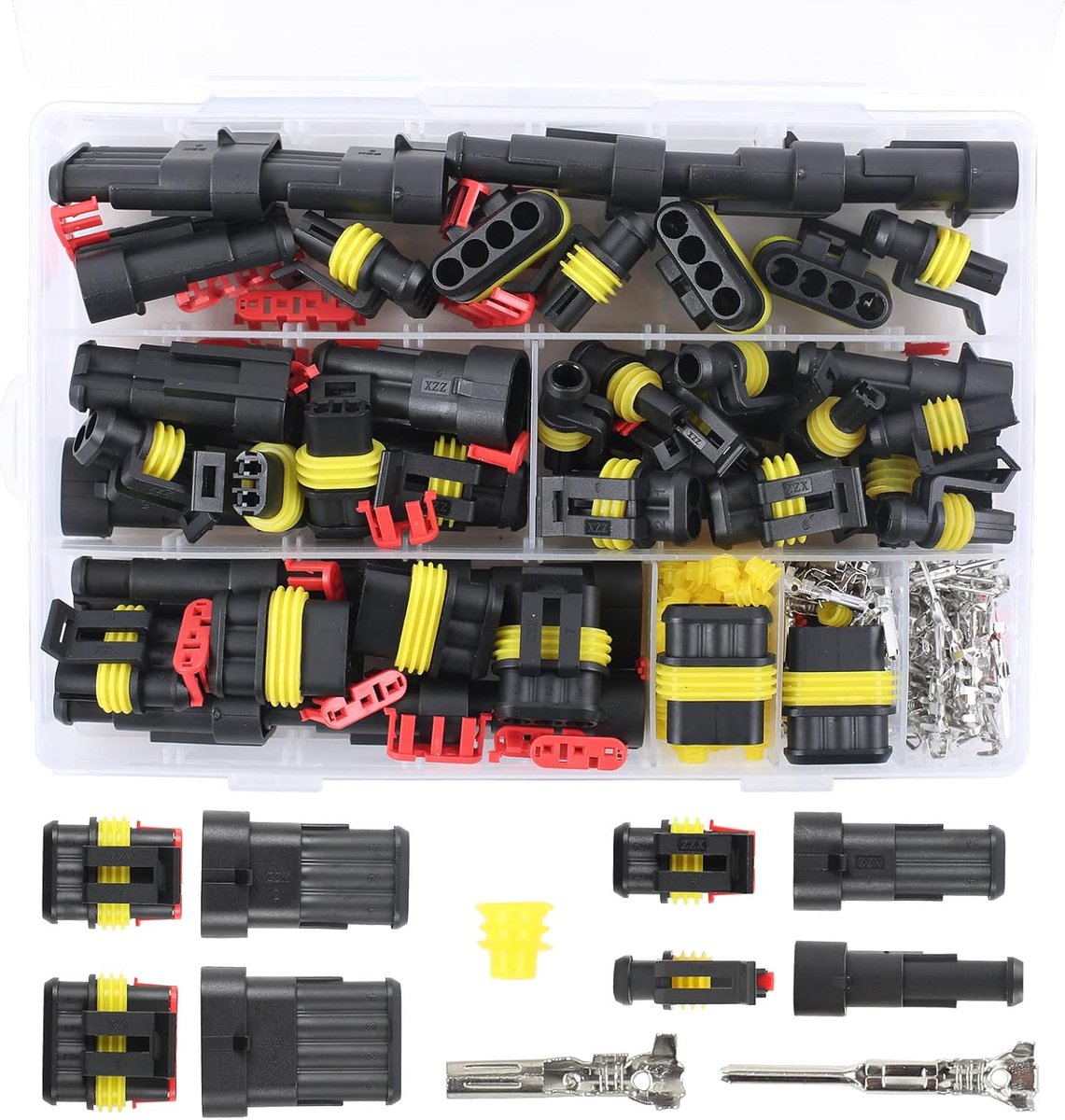 352 Pcs Waterproof Car Cable Connectors, 1/2/3/4 Pin Plug, Quick Coupling for Cars, Motorcycles and Other Vehicles - ShopVlot