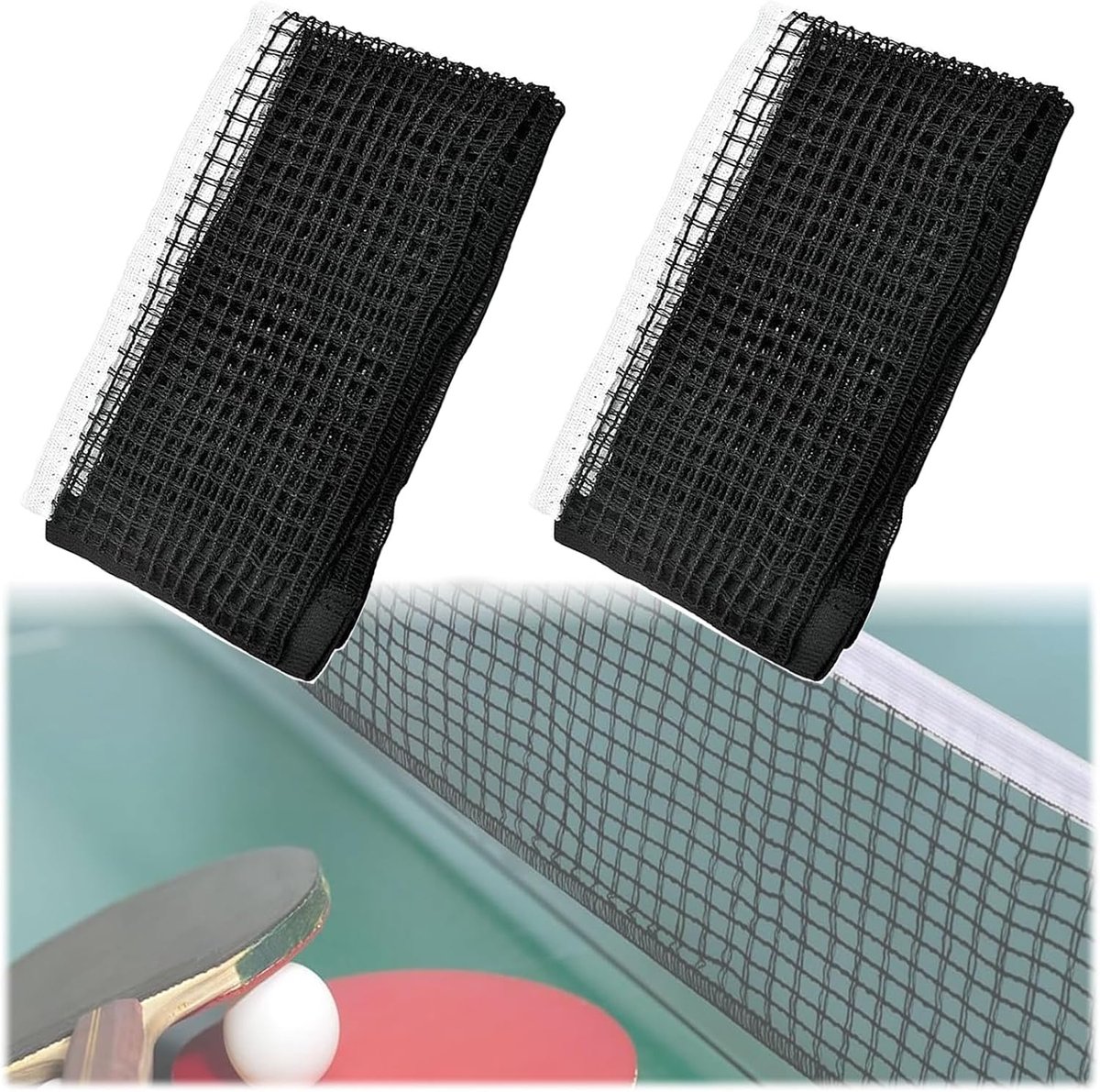 2 stuks tafeltennisnet, draagbaar tafeltennisnet, 180 x 15 cm, geschikt voor tafeltennistafels, kan zowel binnen als - ShopVlot