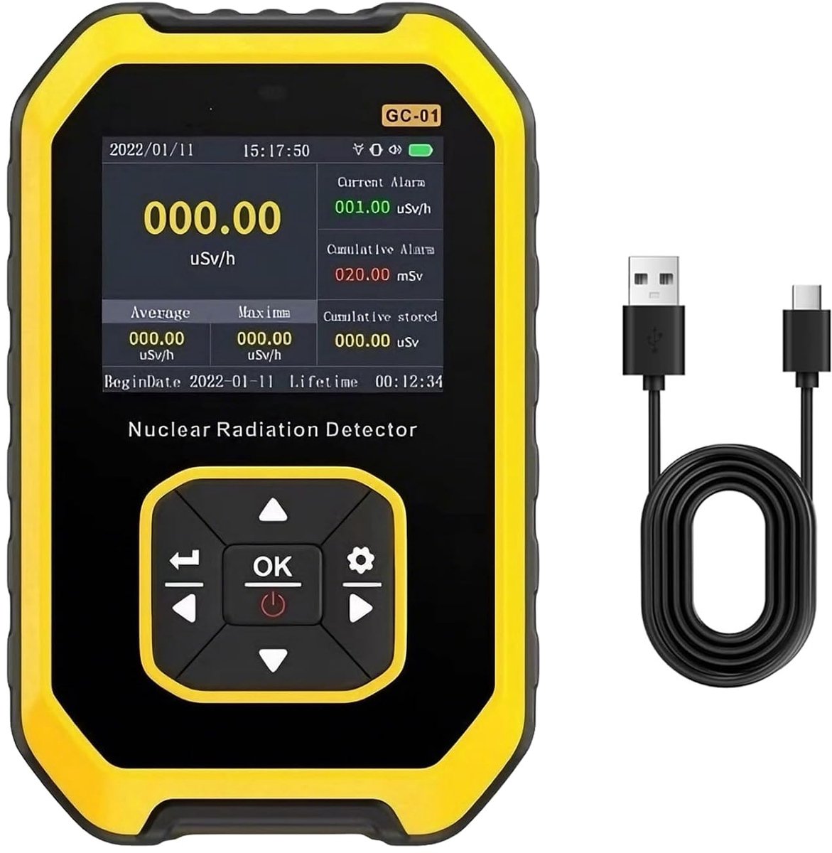 Portable Geiger Counter, Radio Activity Detector, Compact Radiation Meter for Beta Gamma X, Rechargeable Dosimeter - ShopVlot