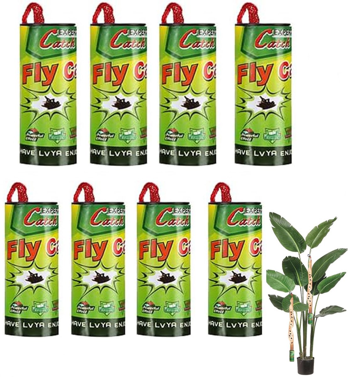 8 stuks vliegenpapierstroken, LYPER kleverige vliegenvangbanden, vliegenbanden, voor binnen en buiten (16) - ShopVlot