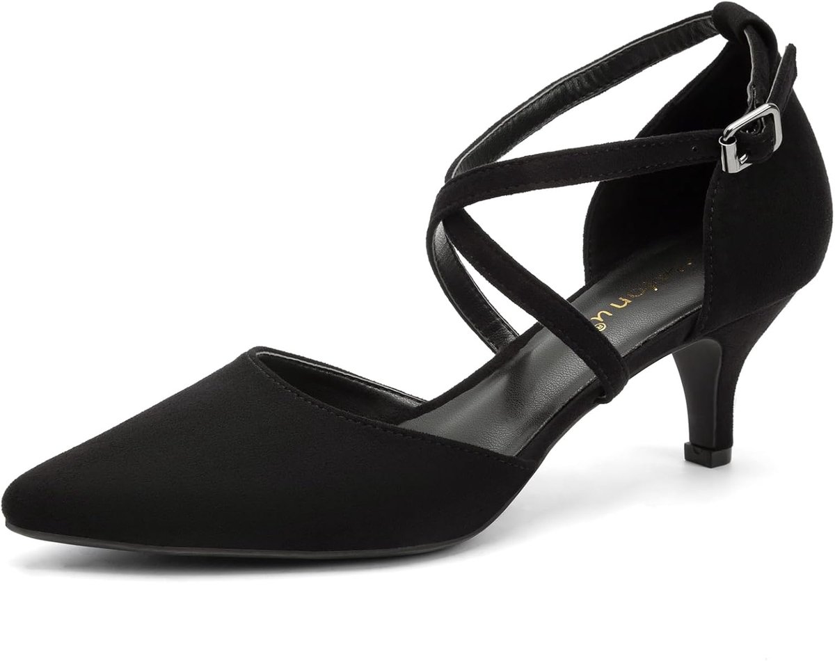 Dames kittenhakken met enkelbandje - puntige neus - elegant design - perfect voor elke gelegenheid - ShopVlot