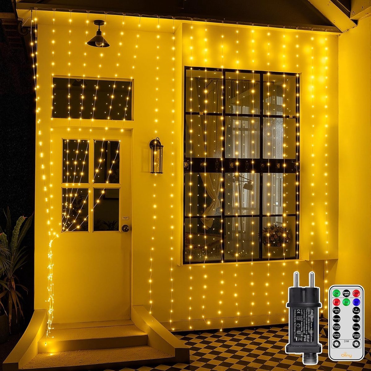 Lichtgordijn 3×3 m - 300 LED Sfeerverlichting - IP67 Waterdicht - Met Afstandsbediening en Timer - ShopVlot