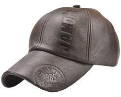 Heren PU Leren Baseball Cap met Verstelbare Sluiting