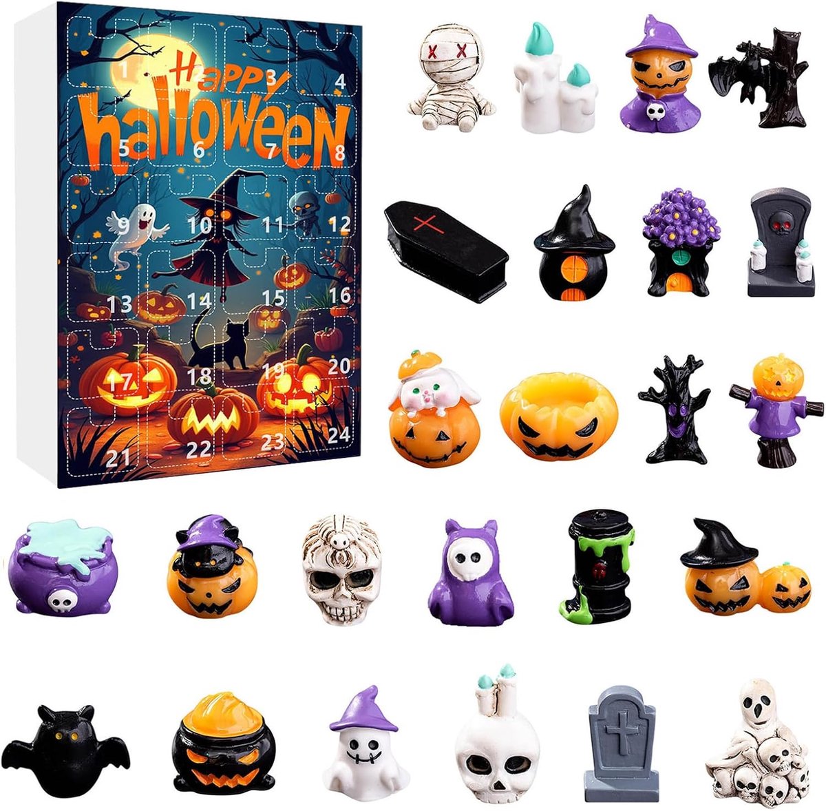 Halloween Adventskalender 2025 - 24 dagen aftellen - mini figuren - voor kinderen en volwassenen - ShopVlot