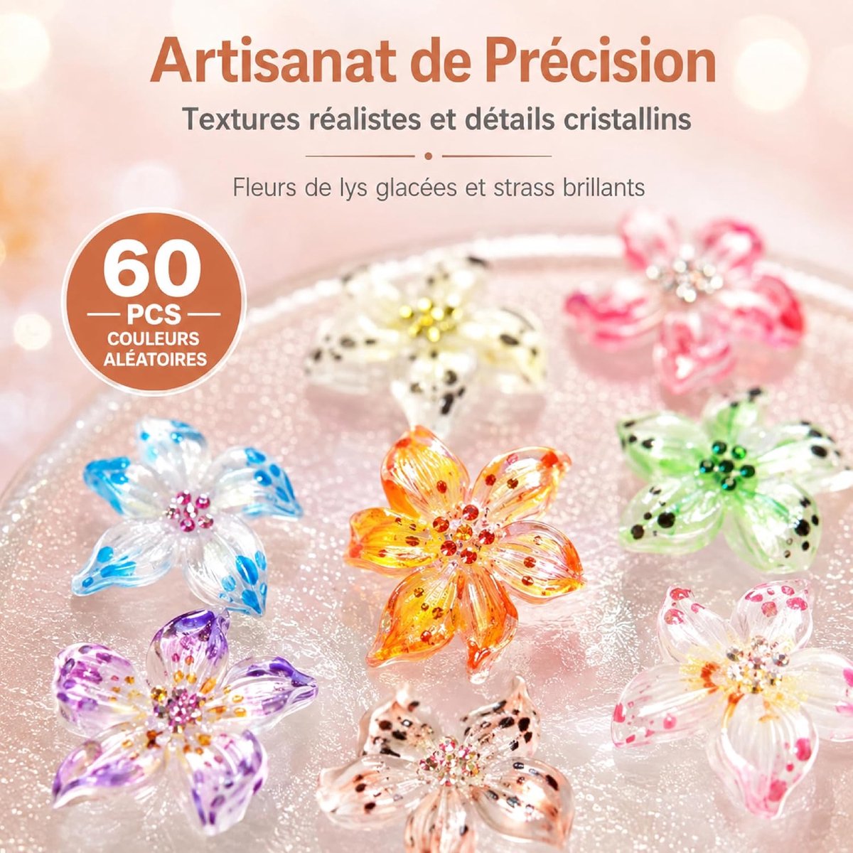 3D-bloemennagelbedels 60 stuks - Hars bloemenornamenten - Langdurig design - Perfect voor nail art - ShopVlot