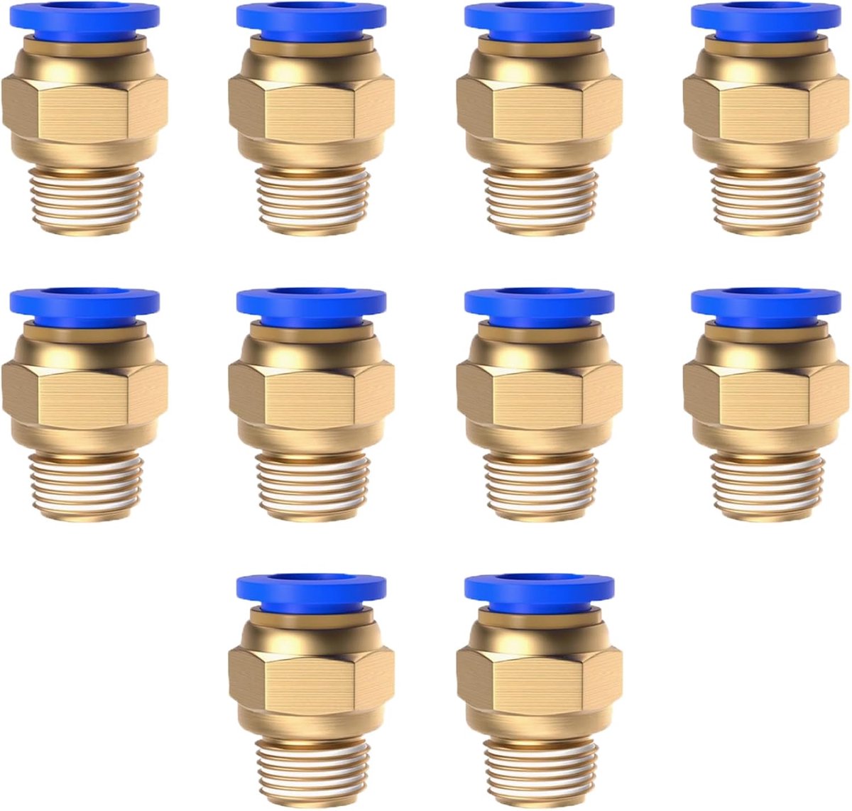 Push-in fitting 1/4" 1/8" 3/8" 4mm 6mm 8mm 10mm - pneumatische koppelingen - snelkoppeling - eenvoudig te installeren - ShopVlot