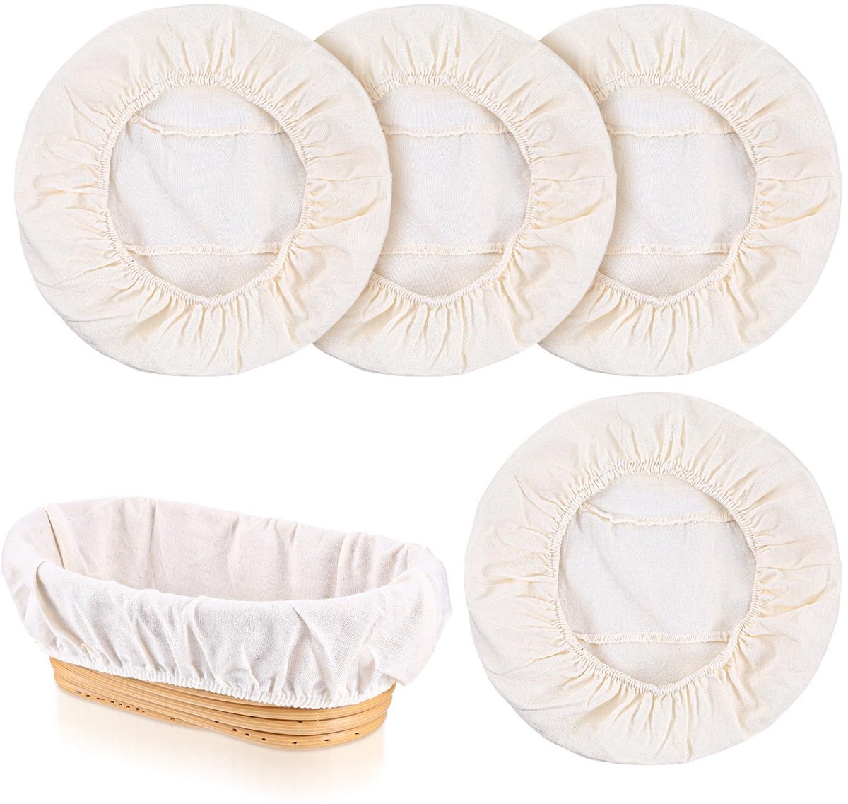 Solidchoice - Set van 4 Linnen Broodbakdoeken voor Perfecte Gisting