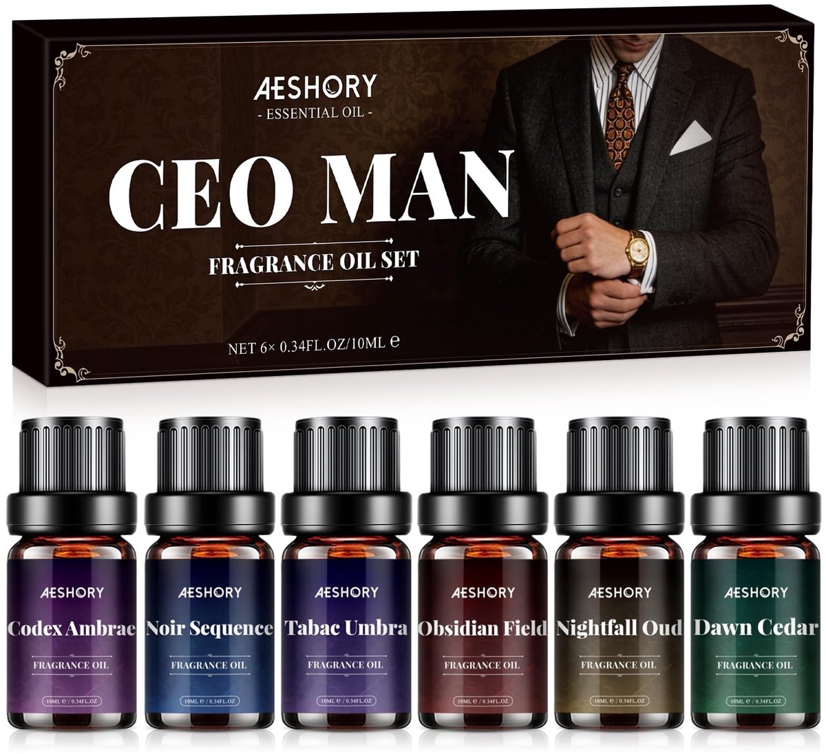 Solidchoice - Set van 6 Essentiële Olie Flacons voor Aromatherapie