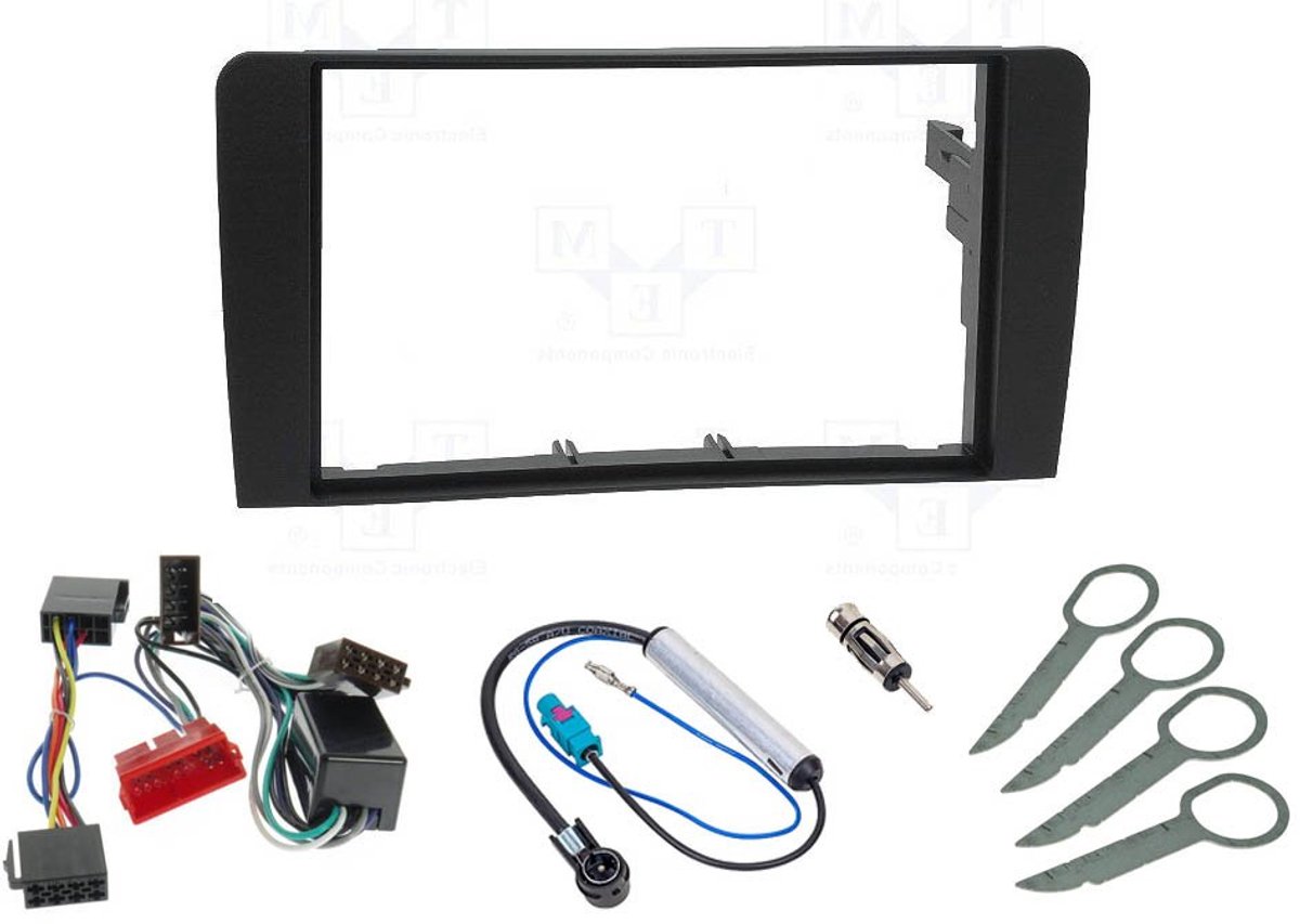 Radio panel kit Audi A3 8P 8PA - 2DIN installatieframe - inclusief antenne- en radio-adapters - ShopVlot