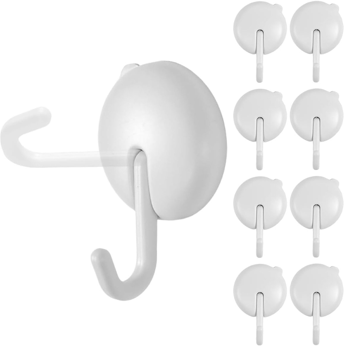 Zelfklevende Haakjes Extra Sterk - Pack van 8 - Wit - Flexibele 90° Rotatie - Perfect voor Onder Keukenkasten - ShopVlot