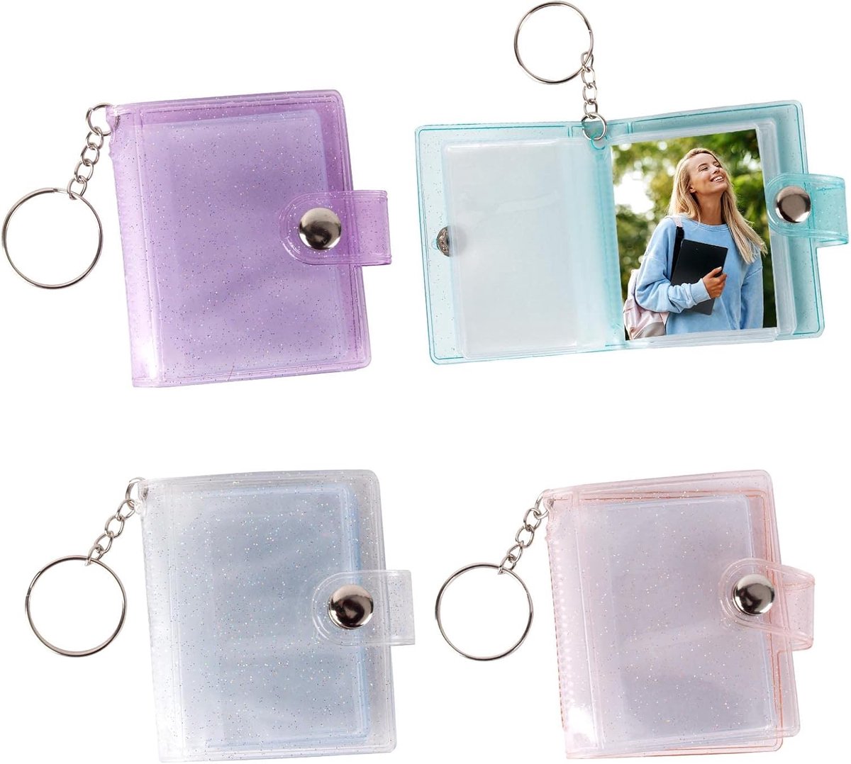 Mini fotoalbum sleutelhanger 2 inch - PVC mini album - 24 pockets - voor foto's en ID kaarten - ShopVlot