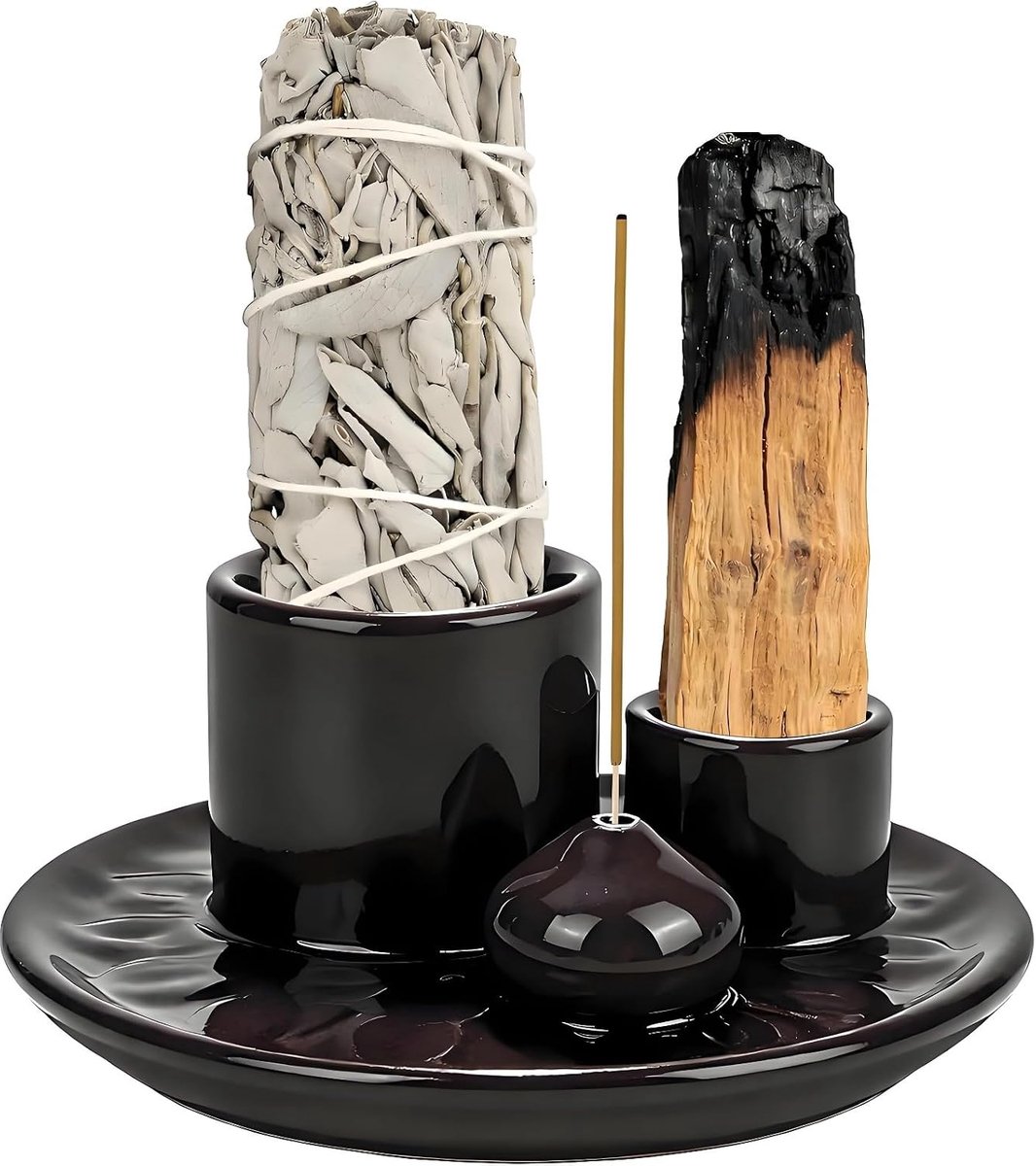 Palo Santo wierookhouder - 4-in-1 keramische brander - handgemaakt - voor spirituele reiniging - ShopVlot
