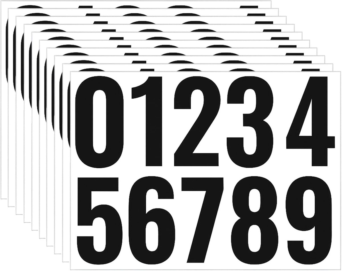Nummer Stickers 10 cm - Weerbestendige Zelfklevende Cijfers - Ideaal voor Huisnummer en Postbus - ShopVlot