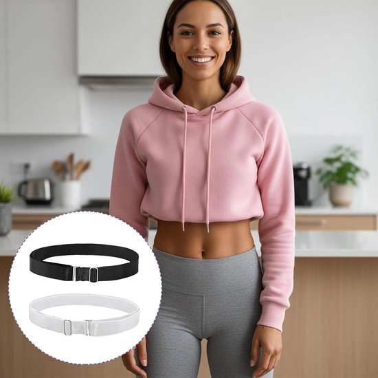 Shirt tucky-riem dames - elastische plooiband - verstelbaar - ideaal voor yoga en fitness - ShopVlot — afbeelding 2