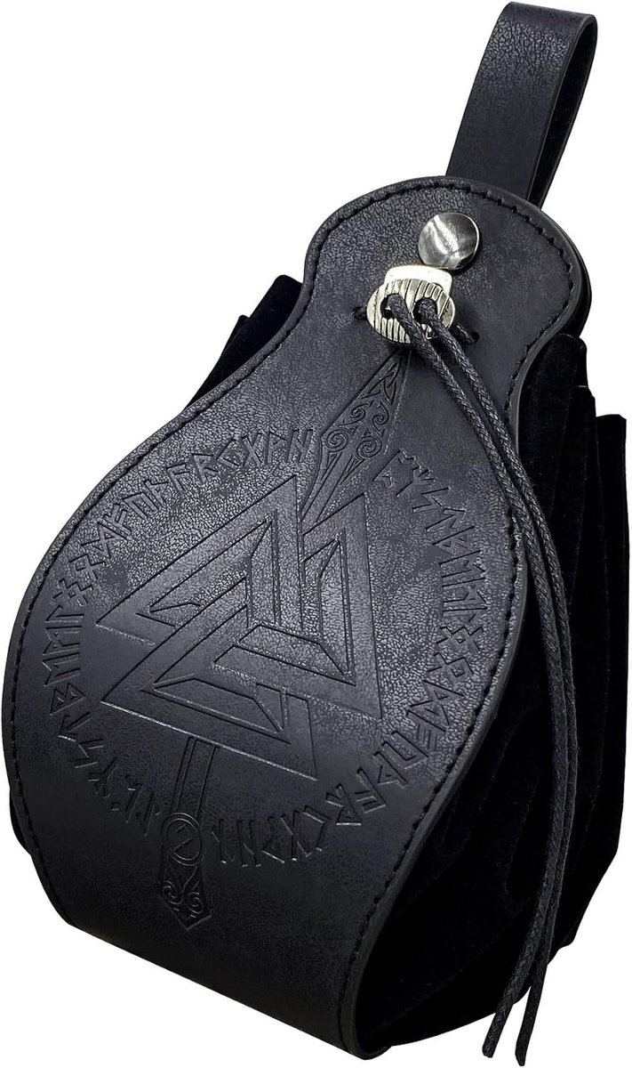 Belt tas zwart - Faux leren retro tas - Handgemaakt - Ideaal voor LARP en cosplay - ShopVlot