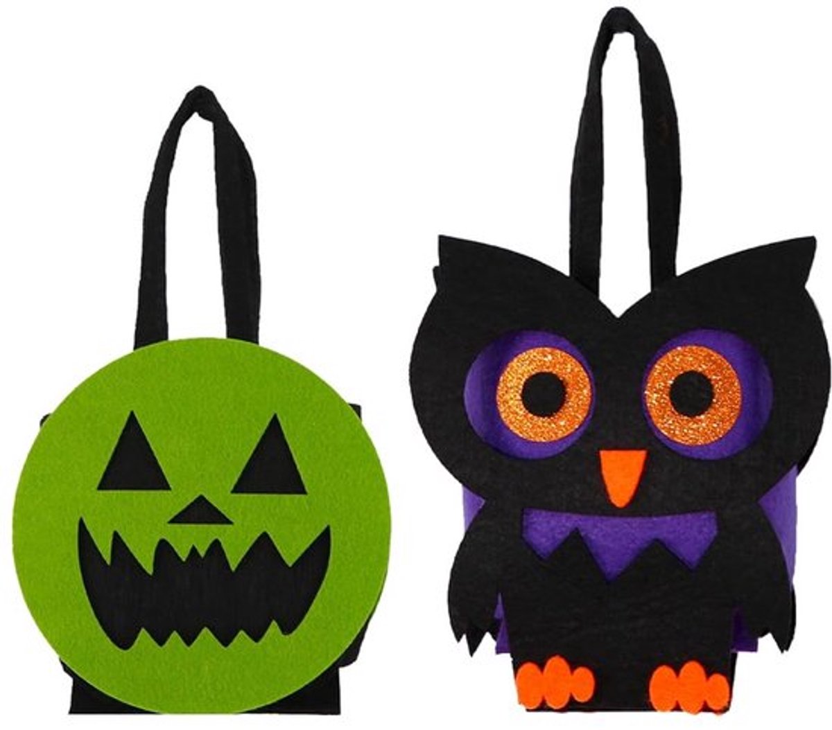 Halloween Traktatiezakken 2 Stuks - Herbruikbare Geschenktassen - Trick of Treat Tassen - Milieuvriendelijk - Lichtgewicht - Uniek Patroon - Snoepzakken