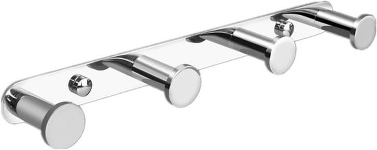 SnelShoppen - Wandhaak Handdoekhaak - RVS Chrome - 4 Stuks - Badkamer Keuken - Waterdicht en Corrosiebestendig - Stijlvolle Wandbevestiging