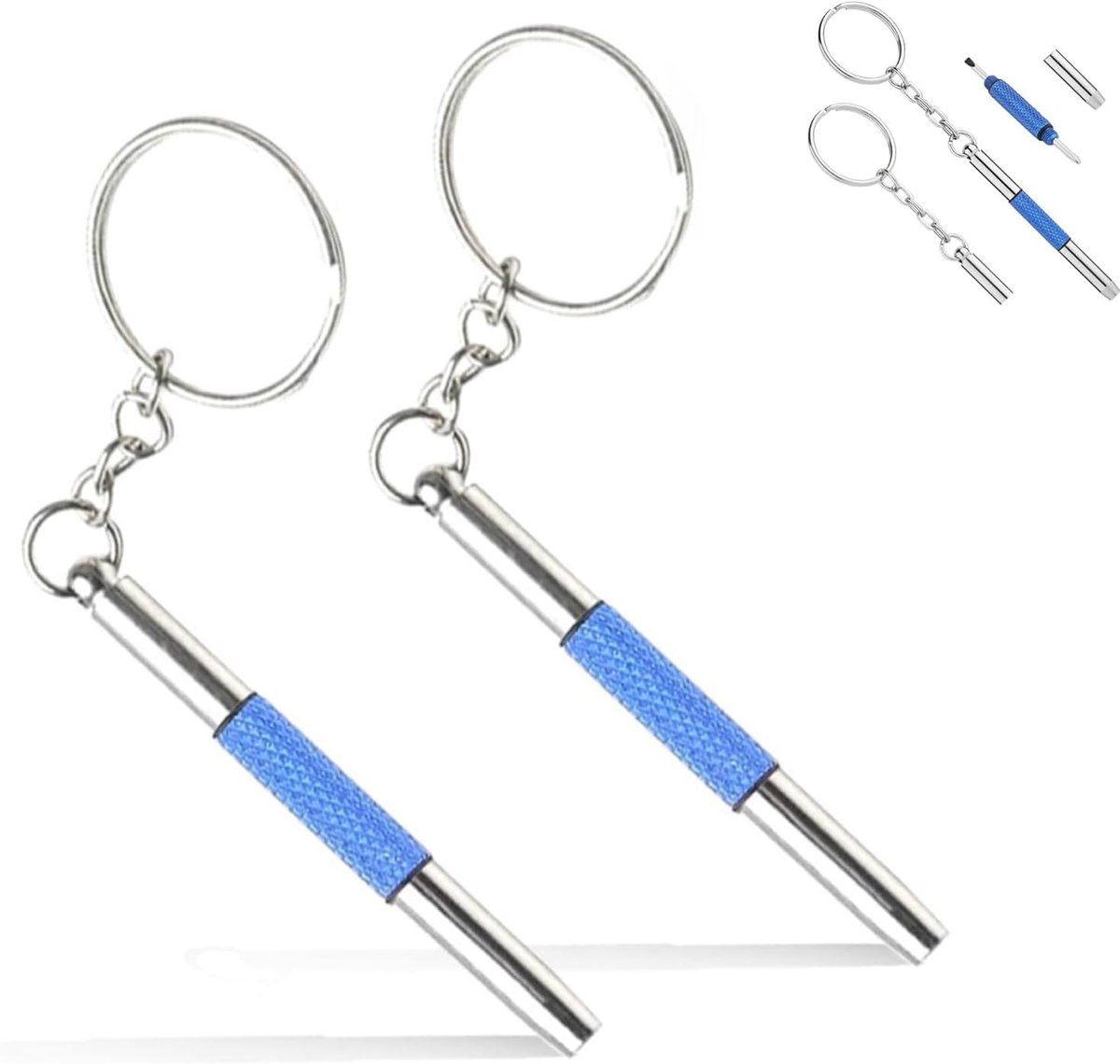 Mini glazen schroef reparatieset - 3 in 1 schroevendraaier met sleutelhanger - ShopVlot