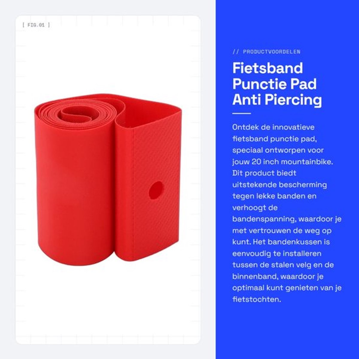 Fietsband Punctiekussen - Anti Piercing - Binnenband Bescherming - Slijtvast PVC - 20 Inch - Goede Prestaties - Bandenkussen