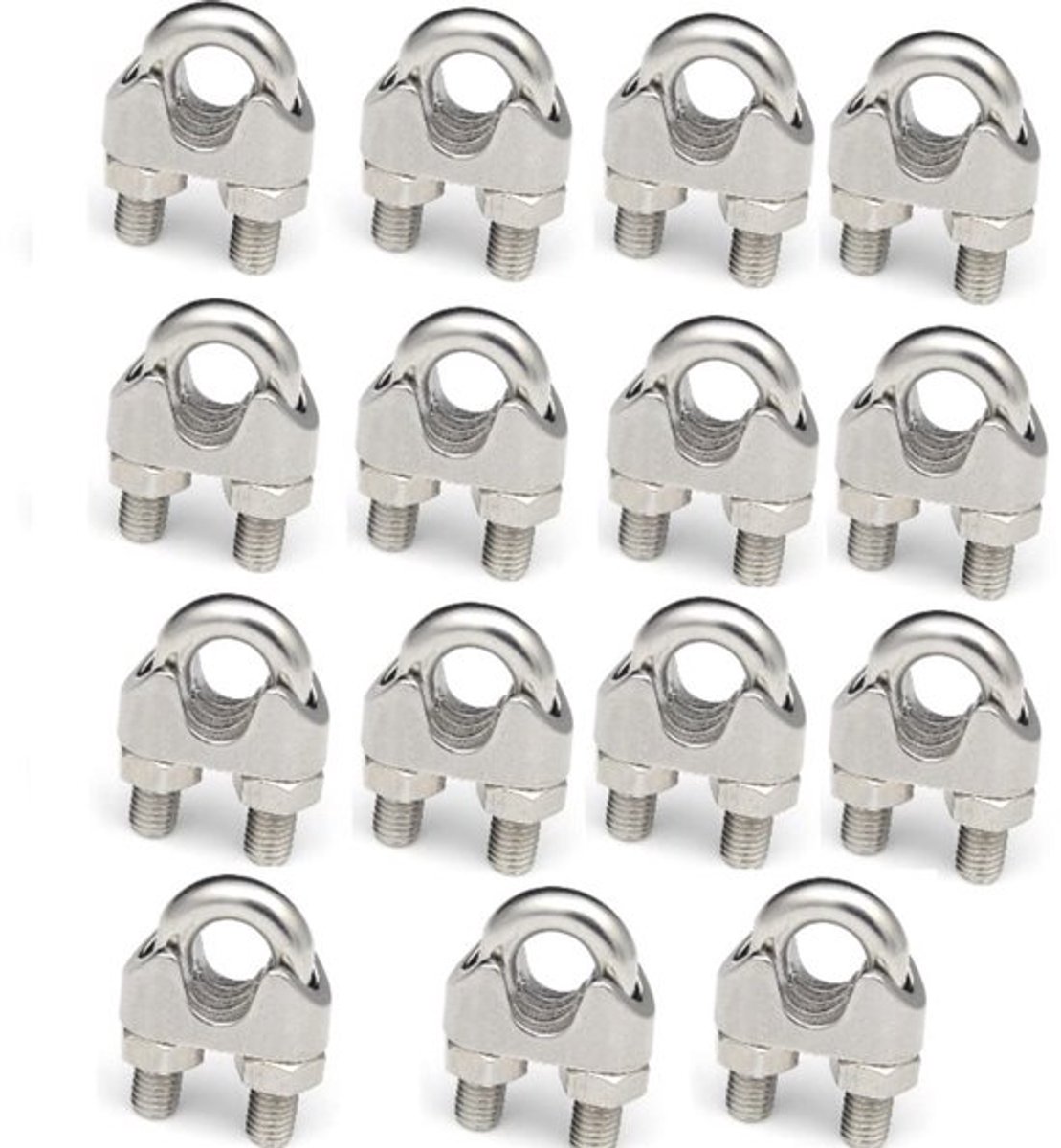 Kabelklem - 15 Stuks - Roestvrij Staal - Antislip - Voor Buitenmeubilair - Geschikt voor Vlaggen en Kabels - Kabelclip