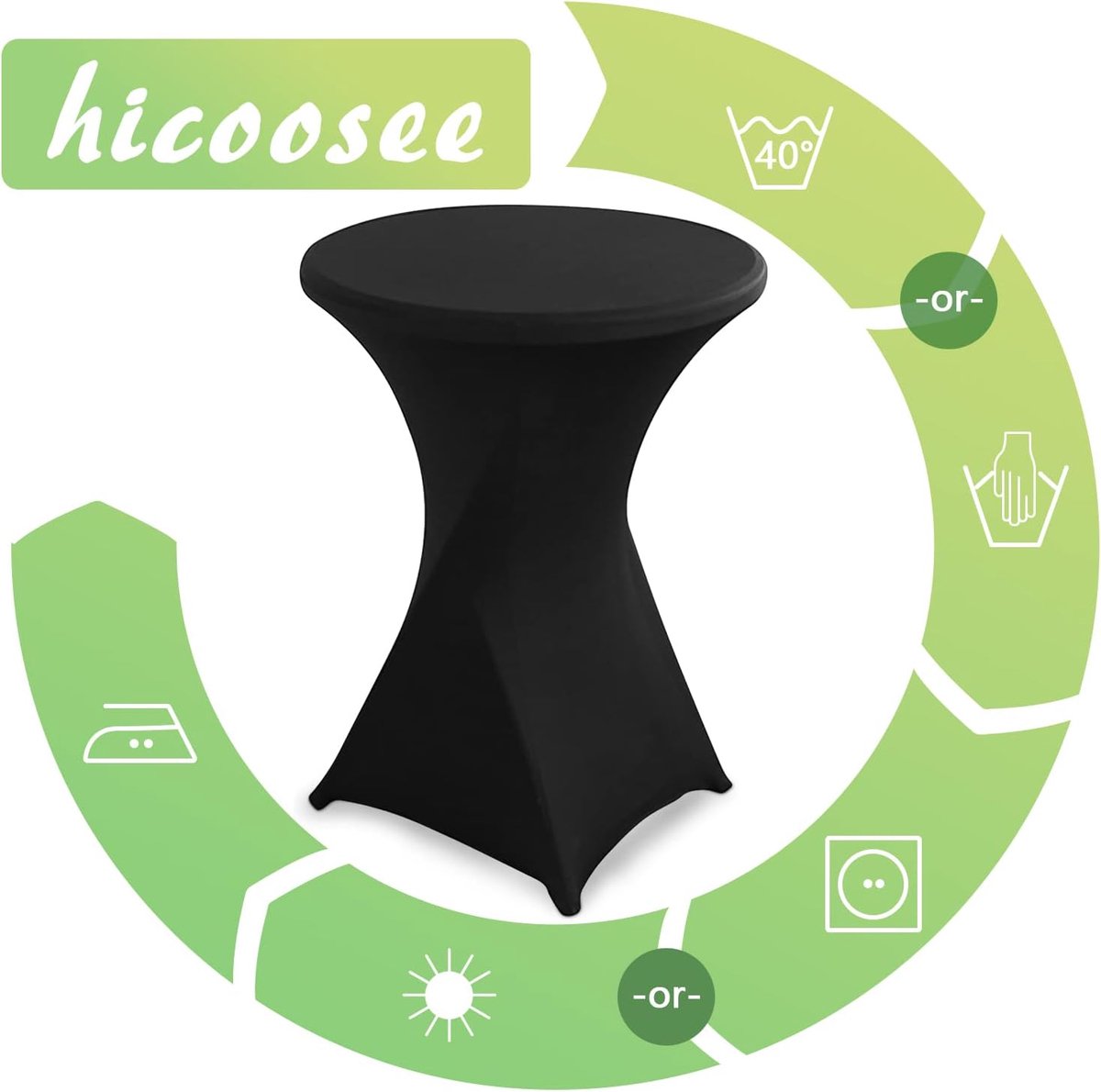 Ronde Tafelkleed Stretchable 80-85 cm - Zwart Polyester - Perfecte Pasvorm - Ideaal voor Bruiloften en Evenementen - ShopVlot