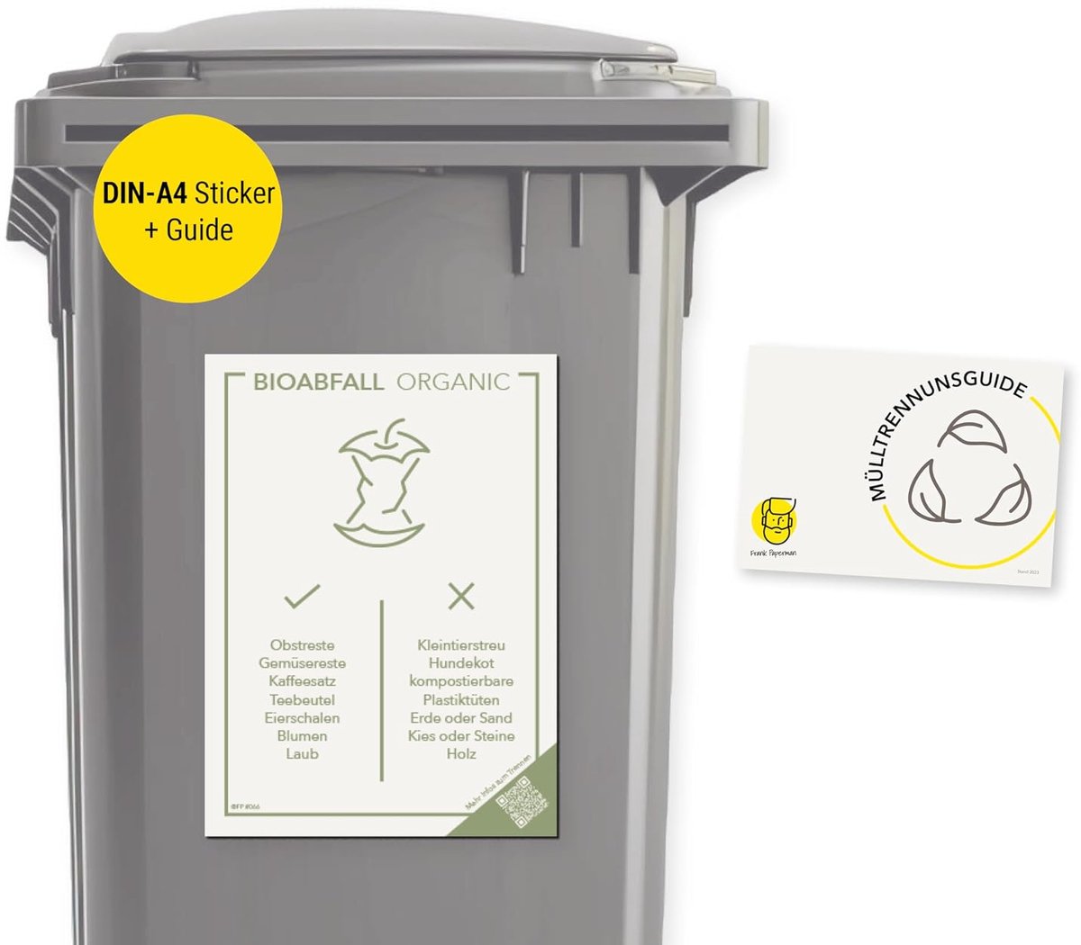 Sticker afvalscheiding - organisch afval groen - zelfklevend - duidelijke instructies voor afvalscheiding - ShopVlot