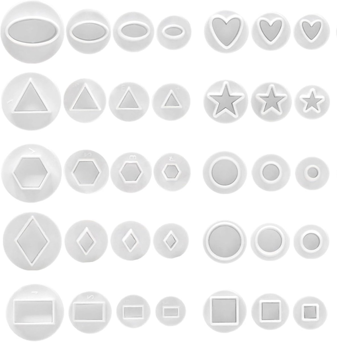 Fondant uitstekers set 35-delig - Geometrische vormen - Foodgrade materiaal - Ideaal voor het decoreren van taarten - ShopVlot