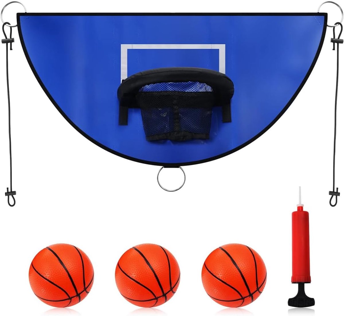 Basketbal Ring Set voor Trampolines - Blauwe PVC - Waterdicht en UV Bestendig - Actieve Buitenactiviteit - ShopVlot