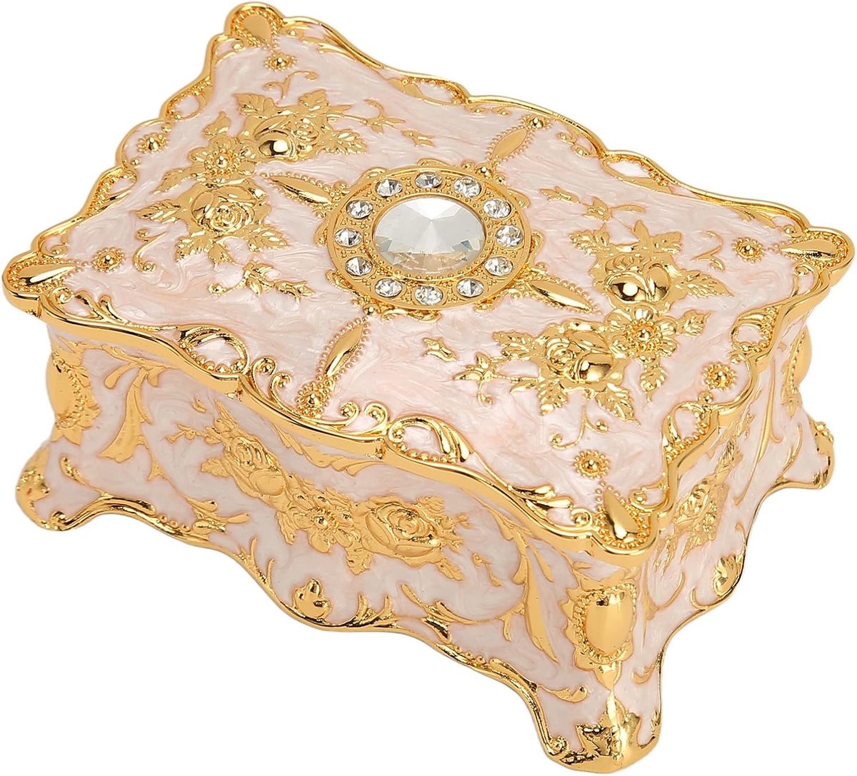 Sieradenbox grote vintage - antiek design - met deksel voor ringen, kettingen en oorbellen - perfect voor opslag - ShopVlot