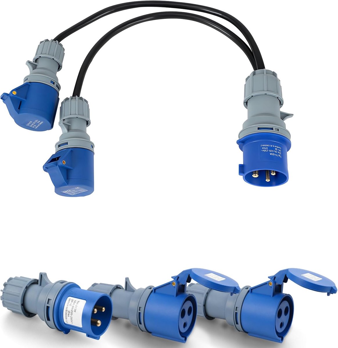 CEE adapter 32 A - campingadapter - bidirectionele aansluiting - veilig en waterdicht - ShopVlot
