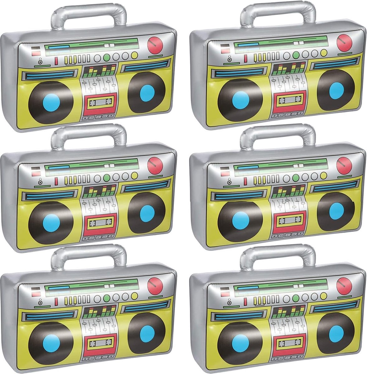 Opblaasbare boombox 16,5 inch - PVC materiaal - kleurrijk ontwerp - perfect voor feesten - ShopVlot