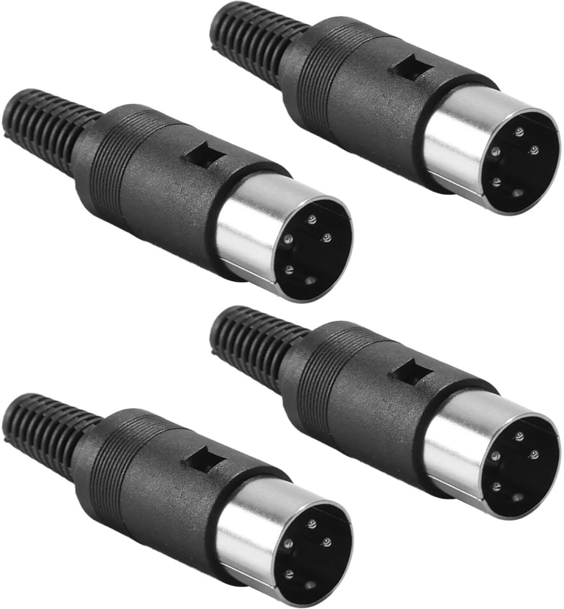 DIN 4 Pin Mannelijke Stekkerschakelaar - Vernikkelde soldeercontacten - Plastic handgreep - Nauwkeurige audioverbinding - ShopVlot