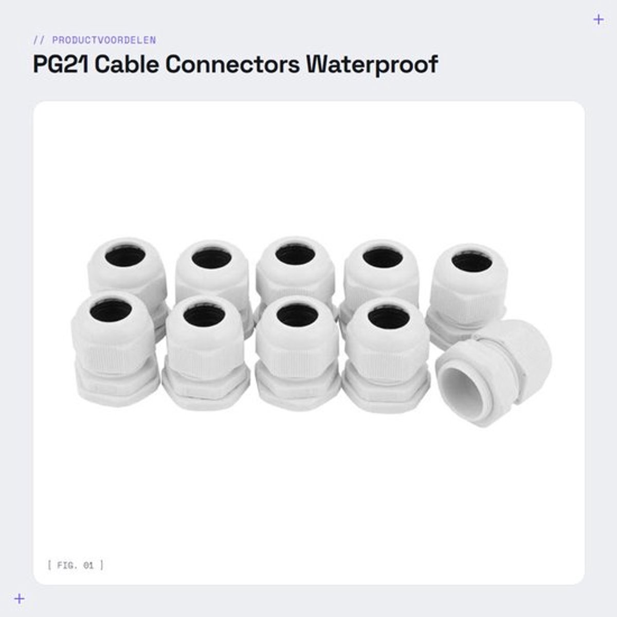 Kabelverbinder Waterdicht IP68 - Kabelconnectoren Nylon - 10 Stuks - PG21 - Goede Isolatie - Handmatige Installatie - Kabelconnector