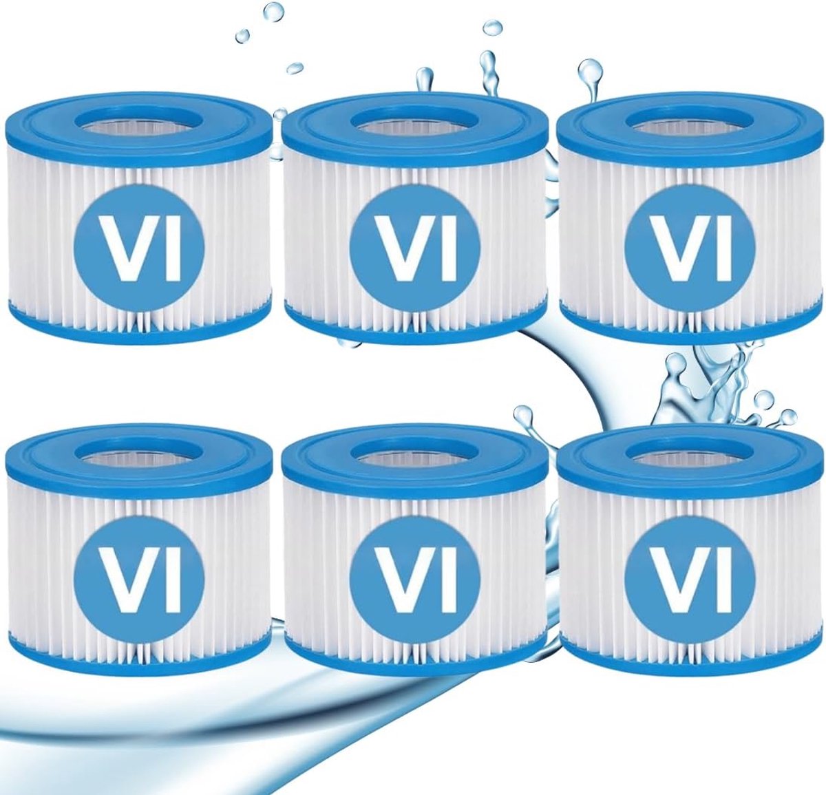 Vervangfilters voor MSPA Whirlpool - 6 stuks - Hoogwaardige waterfilter - Effectieve waterfiltratie - ShopVlot