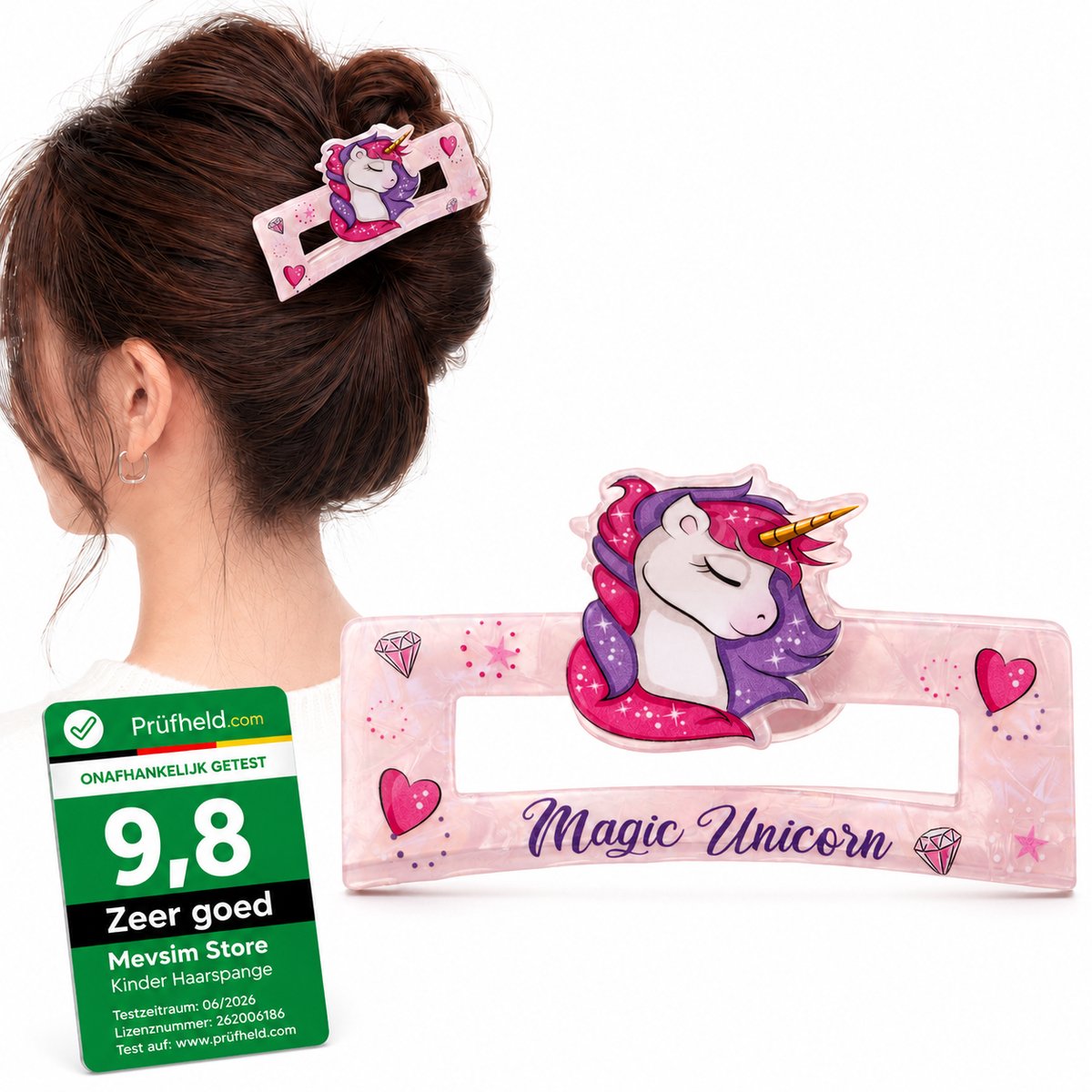 Unicorn Haarklem Meisjes - Grote Haarklem - Haarclips - 10 x 5 x 5 cm